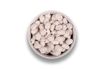 Sweet peanut made with sugar. Peanut made in Brazil. Top view