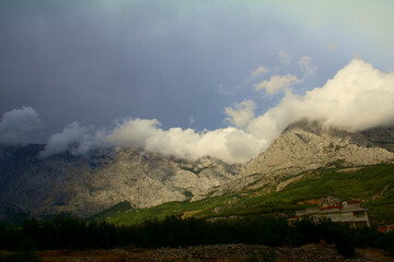 Thunderstorm and storm in Croatia on the Adriatic Sea