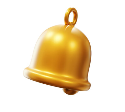 Isolated golden bell on transparent background