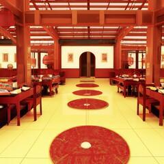 Modern Chinese Luxury Restaurant Interior