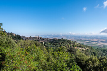 Beautiful view of Tuscany landscape and landmarks. Summer in Italy