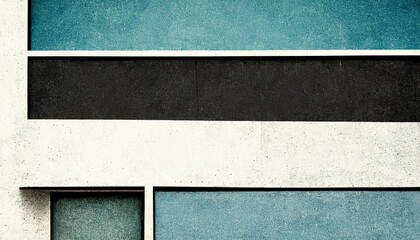 Abstract Bauhaus style background. Trendy aesthetic Bauhaus architecture design. Digital art.