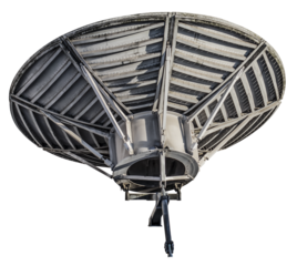 A retro sci fi satellite radar isolated
