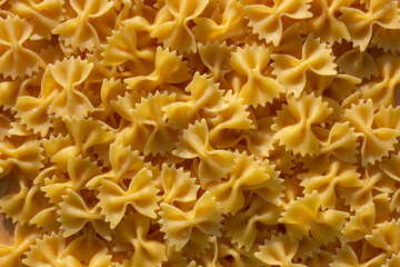 pasta in the form of bows. texture food