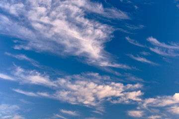 Blue sky full of white clouds, sunny day