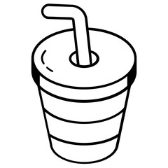 An outline icon vector of takeaway drink 
