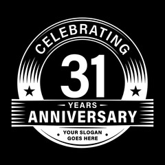 Fototapeta premium 31 years anniversary celebration design template. 31st logo vector illustrations. 
