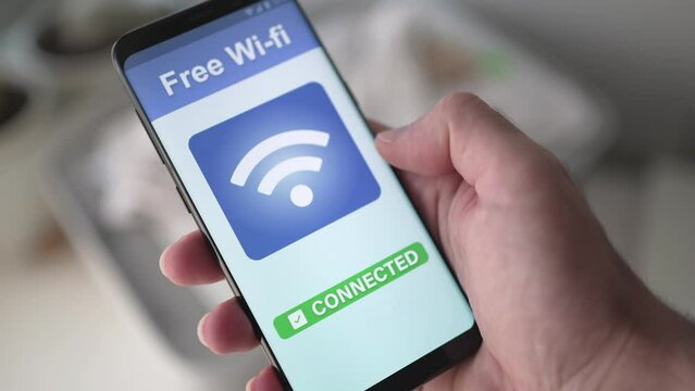 Connecting to a Free Wi-Fi Internet Network With a Smartphone