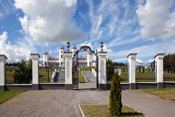Gate to the Puslovsky Palace (Kossovo Castle). Kossovo. Ivatsevichi district. Brest region. Belarus