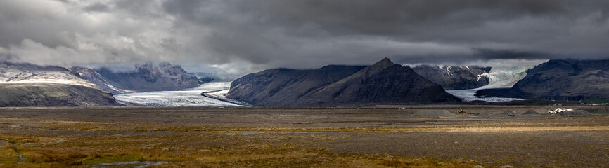 Two glaciers meet in Iceland, Route 1
