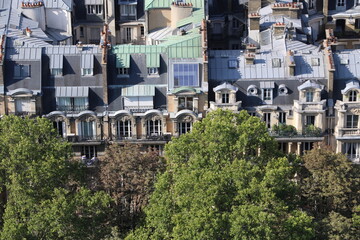 Fototapeta premium Vue aérienne des toits de Paris