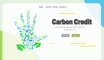 carbon credit concept responsibility of co2 emission environmental conservation sustainable ESG development