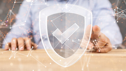 Information technology protected with firewall, secure access and encryption against cyber