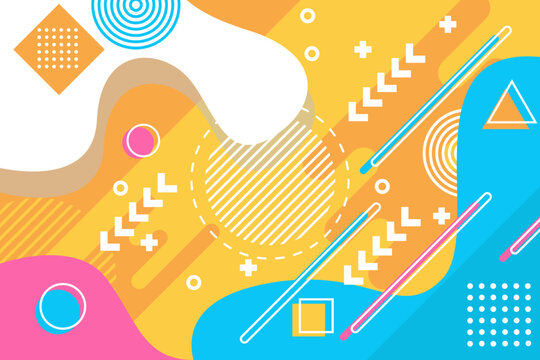 A colorful background with a variety of symbols