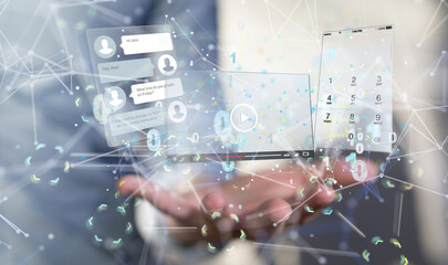 web develop interface web application in hand