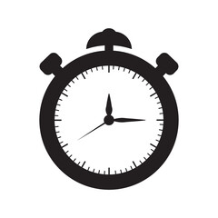 Stopwatch timer alarm clock  icon | Black Vector illustration |