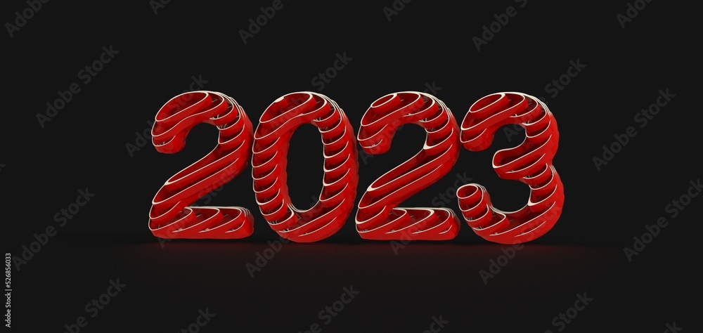 Poster Typography design of 2023 with 3d style design