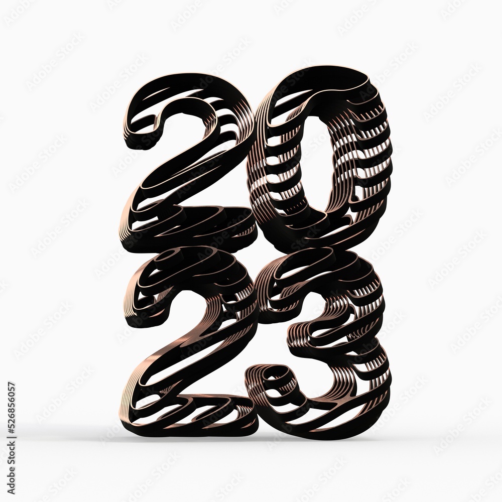 Poster Typography design of 2023 with 3d style design
