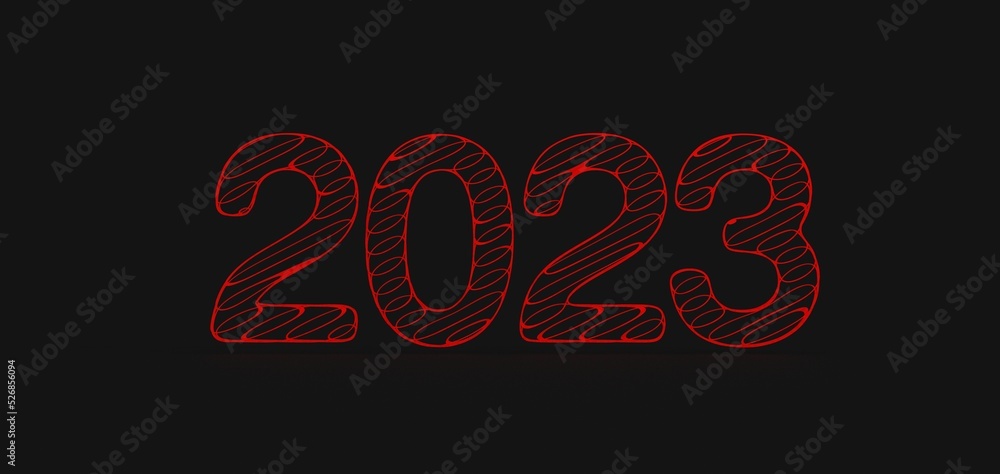 Poster Typography design of 2023 with 3d style design