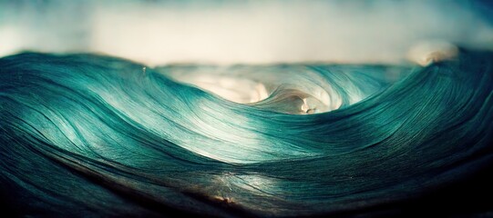 Abstract seafoam green ocean with pearl white waves and lines, grainy fiber glass strand texture with camera styled bokeh blur and vintage filtering - seascape for relaxing, calming nautical vibes.