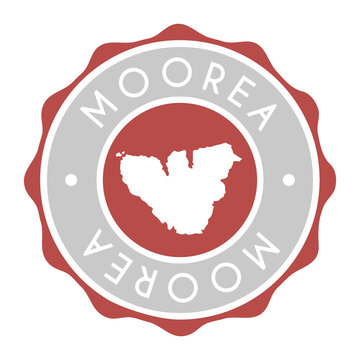 Mo'orea, Moorea-Maiao, French Polynesia Badge Map Vector Seal Vector Sign. National Symbol Country Stamp Design Icon Label. 