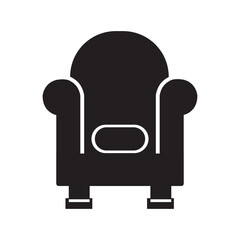 Home decor furniture armchair icon | Black Vector illustration |