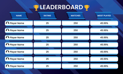 Leaderboard abstract background. leaderboard game vector design
