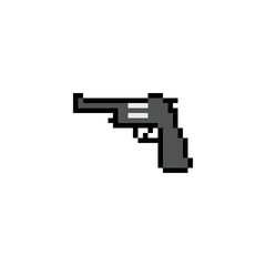 Pixel art gun icon design vector