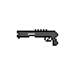 Pixel art shotgun icon design vector