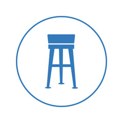 Modern bar customer chair icon | Circle version icon |
