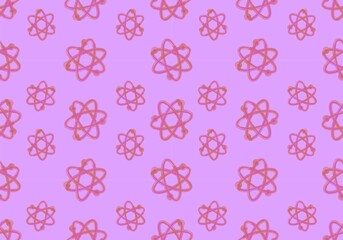 Back to school seamless cartoon atom pattern for kids and wrapping paper and study notebooks and students