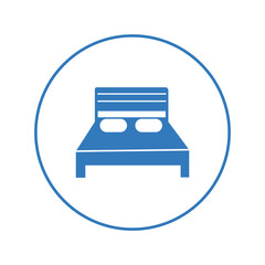 Home furniture double bedroom icon | Circle version icon |