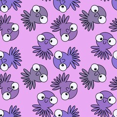 Animals cartoon seamless octopus pattern for wrapping paper and kids clothes print and fabrics and linens