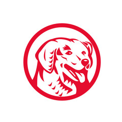 Kuvasz Dog Head Circle Retro