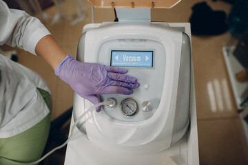 Attachments to device treatment machine in spa clinic for anti-aging or acne treatment
