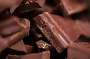 Chocolate being prepared for cooking a cake