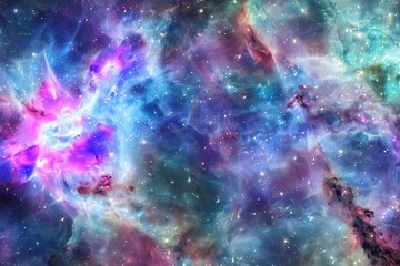 Fototapeta na wymiar Abstract multicolored smooth bright nebula galaxy. 3D render.