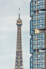 The Eiffel Tower viewed from the Beaugrenelle district in Paris city