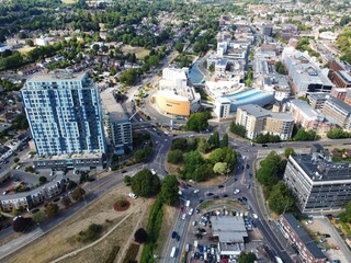 Gorgeous Aerial View of Hemel Hempstead England UK Town of England