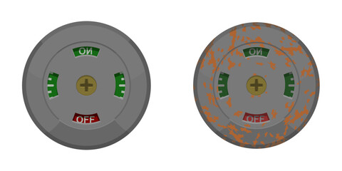 Naklejka premium Isolated mechanic gauge on white background