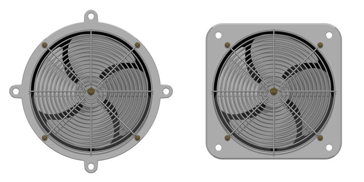 Isolated Industrial Fan On White Background