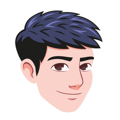 Isolated avatar of an asian guy Vector