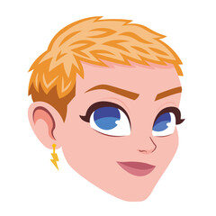 Isolated avatar of a woman with blue eyes Vector