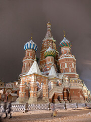 Fototapeta na wymiar St Basils cathedral winter on Red Square in Moscow