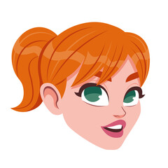 Isolated avatar of a woman with red hair Vector