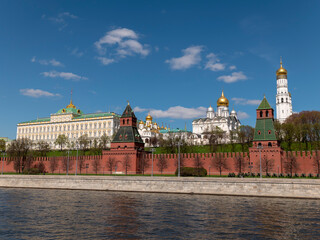 Moscow Kremlin embankment view of the Great Kremlin Palace
