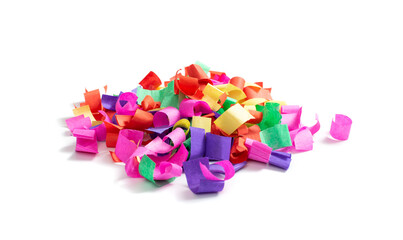 Fototapeta na wymiar Colored Paper Confetti, Colorful Decoration Isolated
