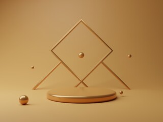 Minimalistic podium design 3d rendered