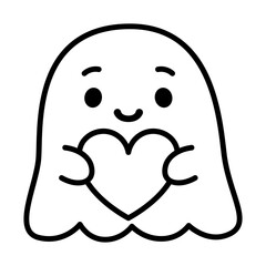 Isolated cute ghost with a heart Vector