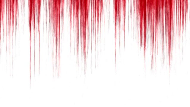 Cinemagraph of red blood dripping down a white wall
